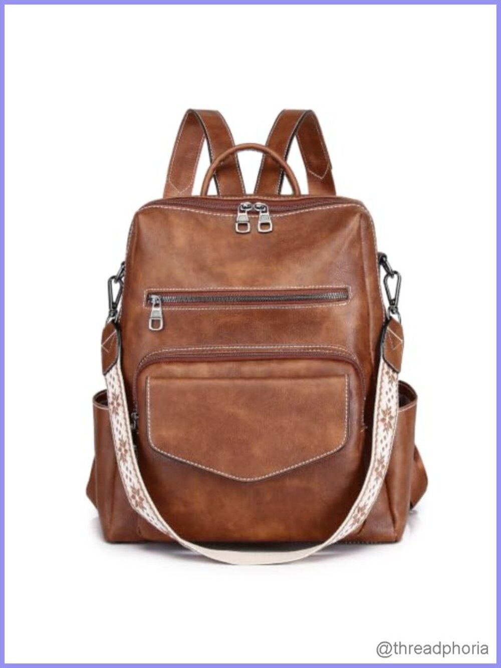 PU Leather Women's Laptop Backpack Purse Convertible Anti-theft Daypack